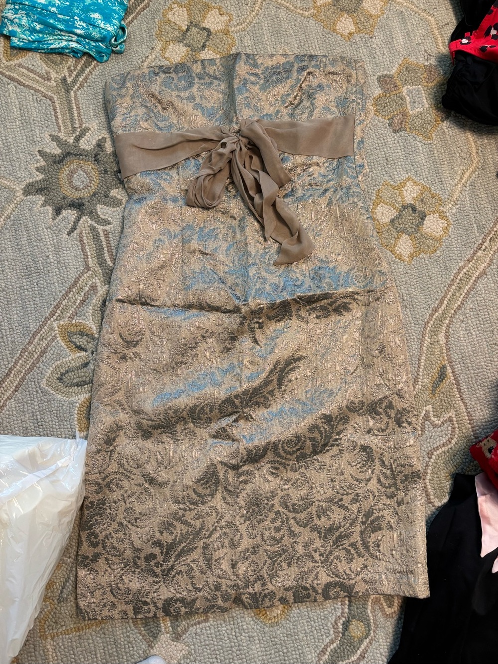 Two Strapless Cocktail Dress with Waist Sash
